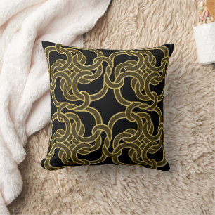 Coussin Black Gold Chic Celtic noeud Motif sans couture