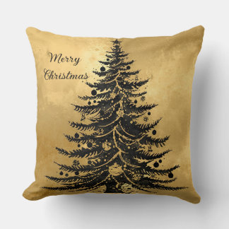Coussin Black Gold Christmas Tree