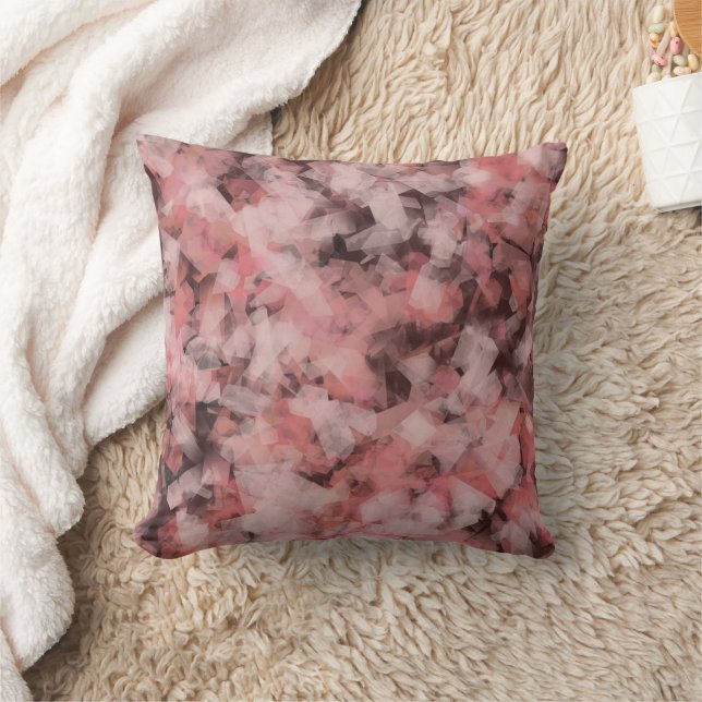 Coussin Black Gray Pink White Modern Geometric Abstract (Couverture)