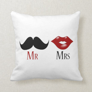 Coussin Black Handlebar Mustache M. et Mme