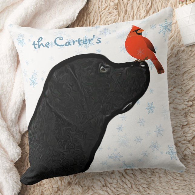 Coussin Black Lab Christmas Chien Labrador (Créateur téléchargé)