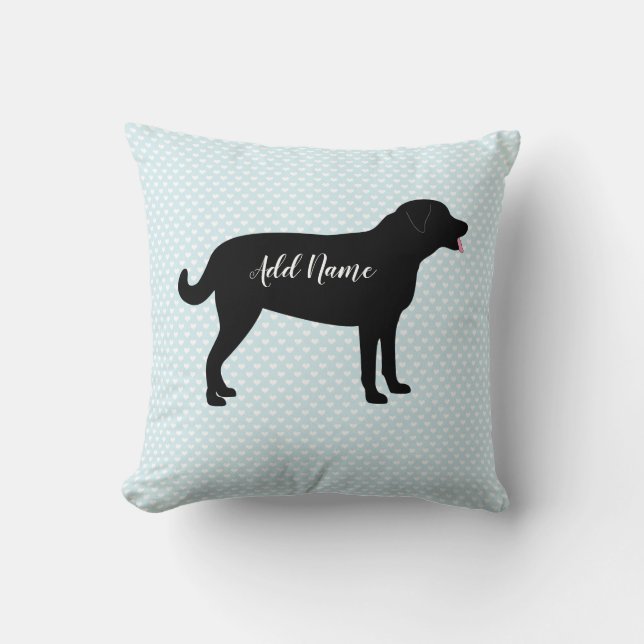 Coussin Black Lab Dog Nom personnalisé  (Recto)