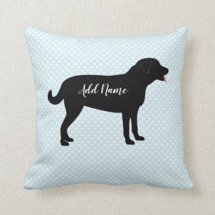 Coussin Black Lab Dog Nom personnalisé 
