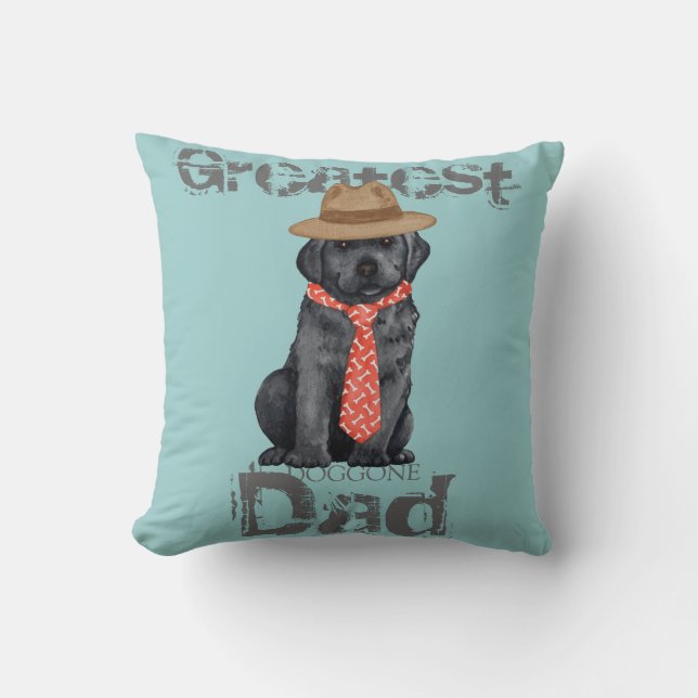 Coussin Black Lab Papa (Recto)