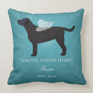 Coussin Black Lab Pet Memorial Sympathy Pet Perte Concepti
