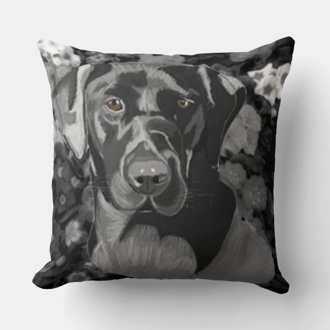 Coussin Black Labrador Cushion (Recto)