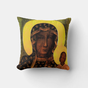 Coussin Black Madonna Icône Traditionnelle Polonaise Catho