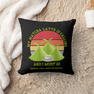 Coussin Black MATCHA Mountains Appelle Latte Drinker