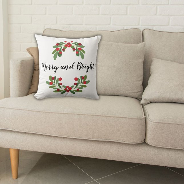 Coussin Black Merry et brillant Mistletoe Holiday (Créateur téléchargé)