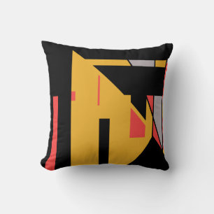 Coussin Black Red Grey sur Gold Sud-Ouest Look Abstrait