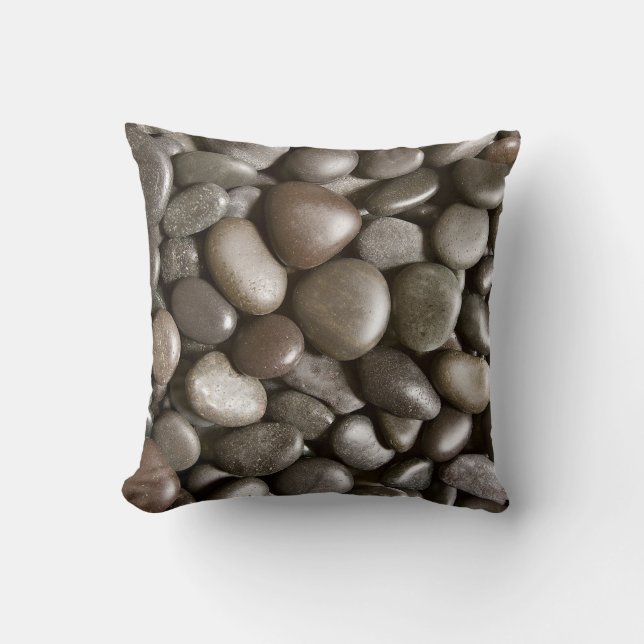 Coussin Black River Rock Nature Zen Pebble (Recto)