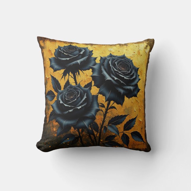 Coussin Black Roses (Recto)
