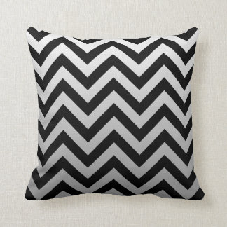 Coussin Black Silver Grey Chevron Ombre