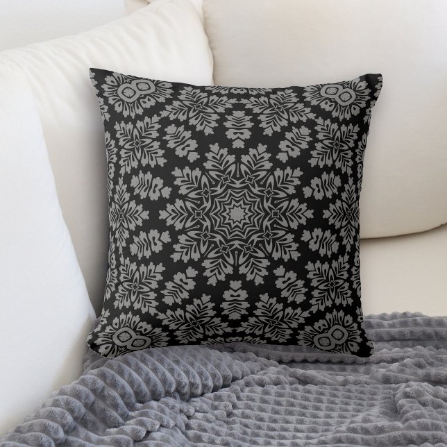 Coussin Black Silver Star Géométrique (Créateur téléchargé)