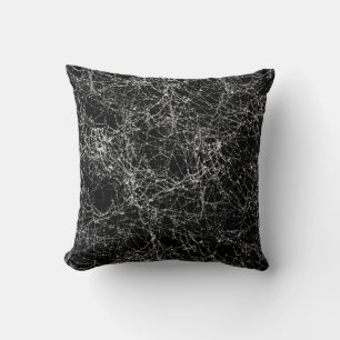 Coussin Black & Silvery Spider Webs Chic Halloween