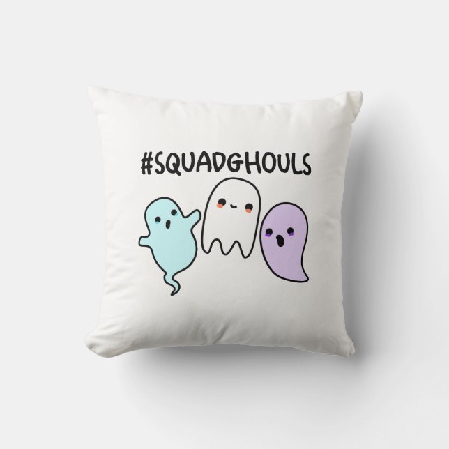 Coussin Blagues de fantômes de groupe drôles de Halloween  (Recto)