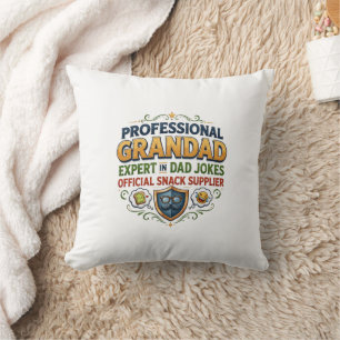 Coussin Blagues et snacks de grand-père professionnel