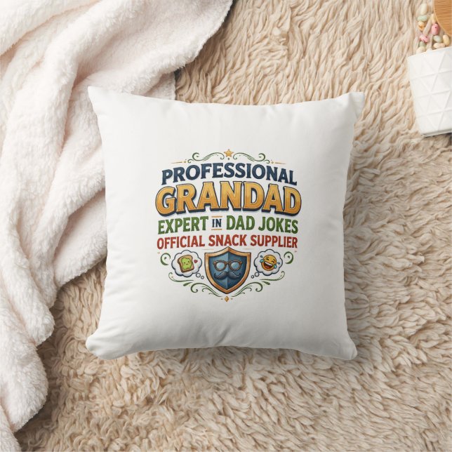 Coussin Blagues et snacks de grand-père professionnel (Couverture)