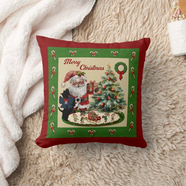 Coussin Blair Scottie & Père Noël Christmas (Couverture)
