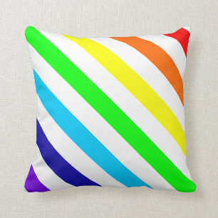 Coussin blanc arc-en-ciel