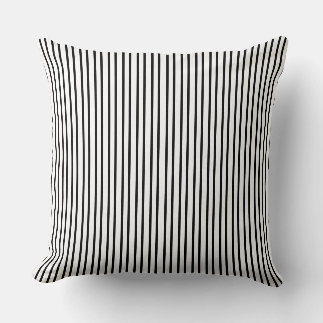 Coussin blanc avec des rayures noires (Recto)