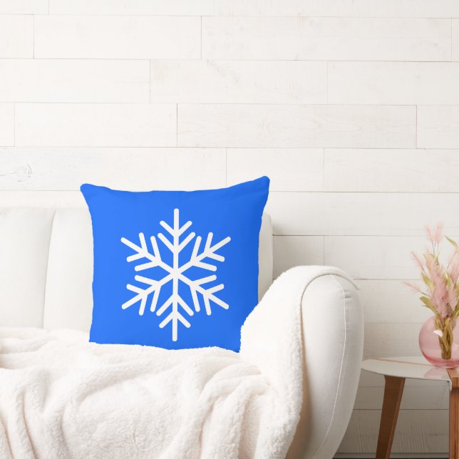 Coussin Blanc brillant et amusant flocon de neige alpin su (Canapé)