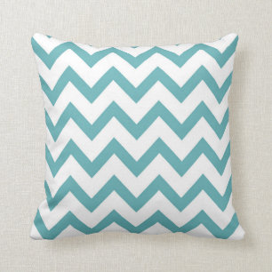 Coussin Blanc Chevron d'Aqua