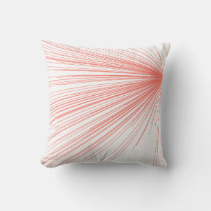 Coussin Blanc & Coral Design Abstrait moderne
