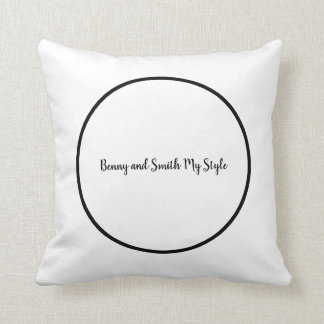 Coussin Blanc de cercle sur Benny noir et Smith mon style
