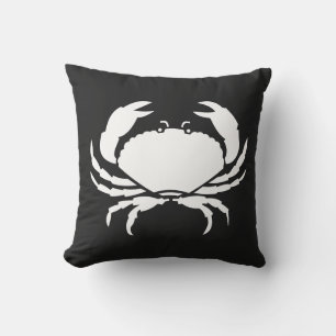 Coussin BLANC DE CRABRE sur BLACK Élégantes Tailles Modern
