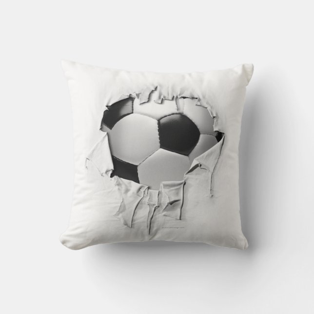 Coussin blanc de football déchiré (Recto)