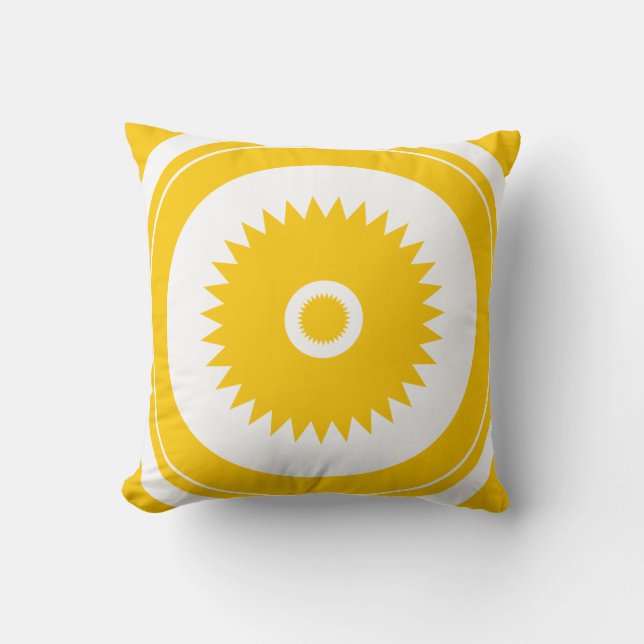 Coussin Blanc de jaune d'étoile de Sun (Recto)