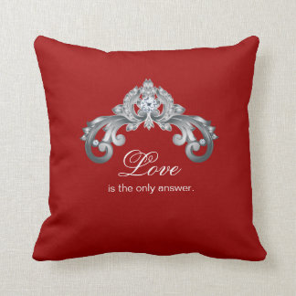 Coussin Blanc de noir d'argent de mariage de monogramme