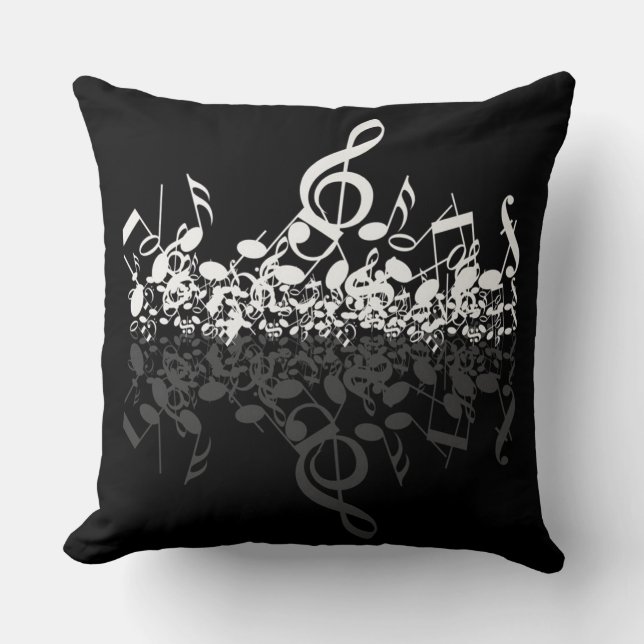 Coussin blanc de notes de musique de rien mais de (Recto)