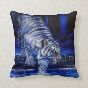 Coussin blanc de tigre
