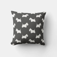 Blanc écossais Terrier Silhouettes Motif Gris