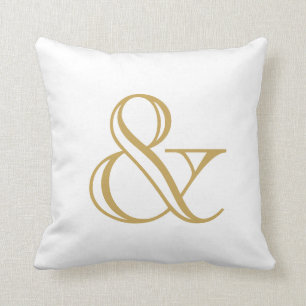 Coussin Blanc et esperluète d'or