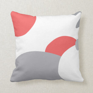Coussin blanc et gris rose de corail d'art
