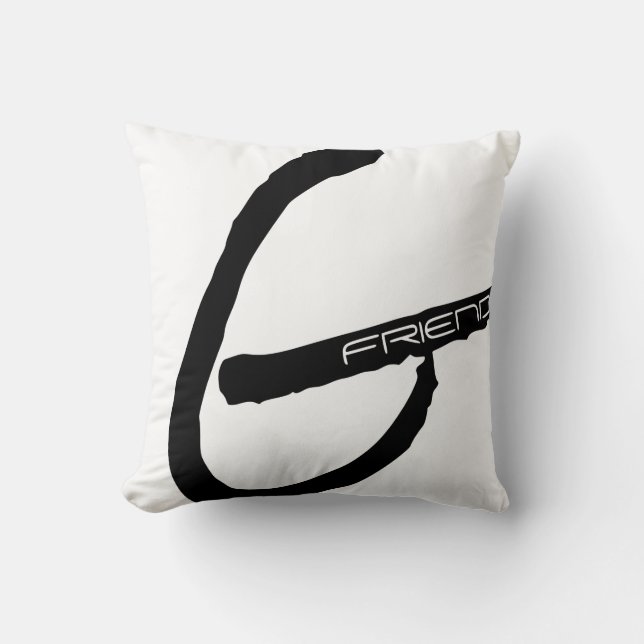 Coussin Blanc et noir G ami pour Girfriend (Recto)