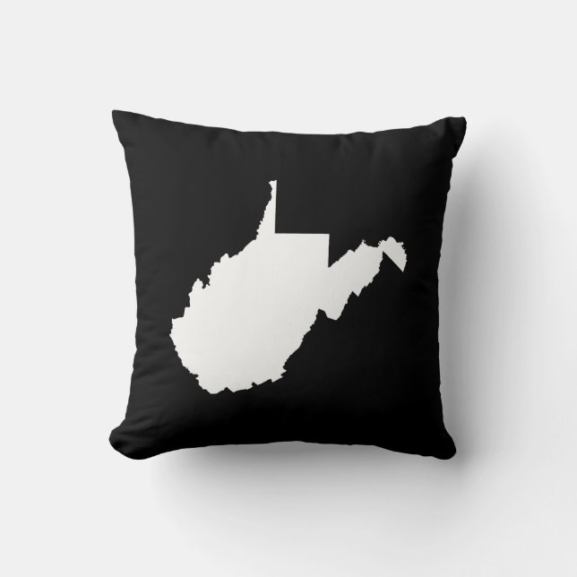 Coussin Blanc et Noir Virginie Occidentale (Recto)