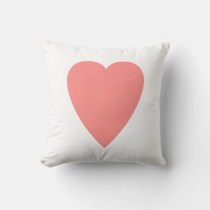 Coussin Blanc et Rose Pastel Design de forme cardiaque