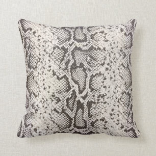Coussin Blanc exotique du motif   de peau de serpent
