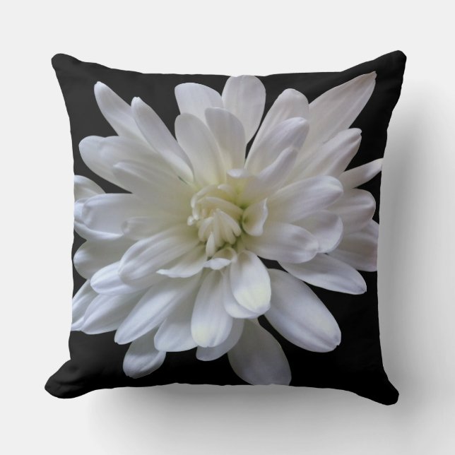 Coussin Blanc floral blanc marguerite blanc maman blanche  (Recto)