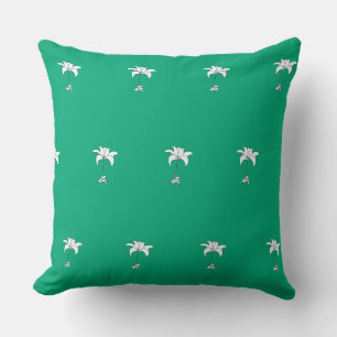 Coussin Blanc Floral Repeat Green