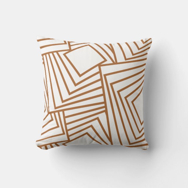 Coussin Blanc géométrique lisse de motif avec l'accent de (Recto)