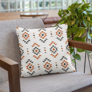 Coussin Blanc Géométrique Motif ethnique Style autochtone 