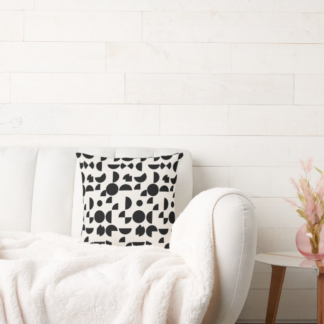 Coussin Blanc Moderne Elégant Tribal Géométrique (Canapé)