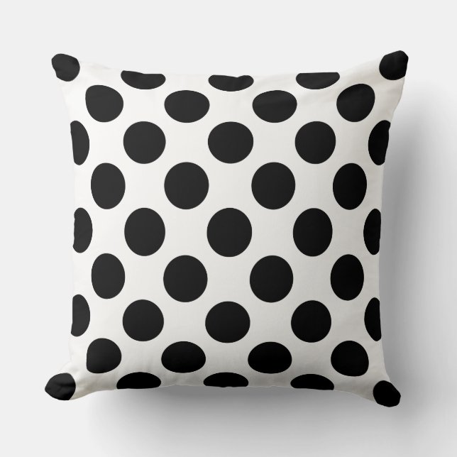 Coussin Blanc noir de pois (Recto)