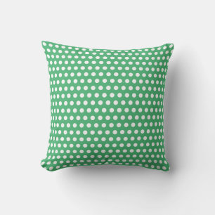 Coussin Blanc Pois Vert de la mer