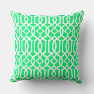 Coussin Blanc Printemps Vert Marocain Trellis Décor Coussi